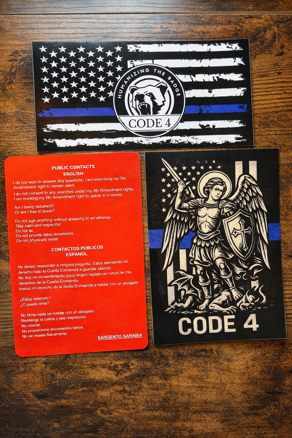 SGTO SARABIA St Michael Archangel Police Support Decal