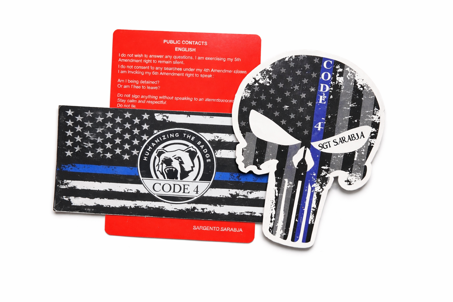 SGTO SARABIA Thin Blue Line Code 4 Decal Waterproof Sticker
