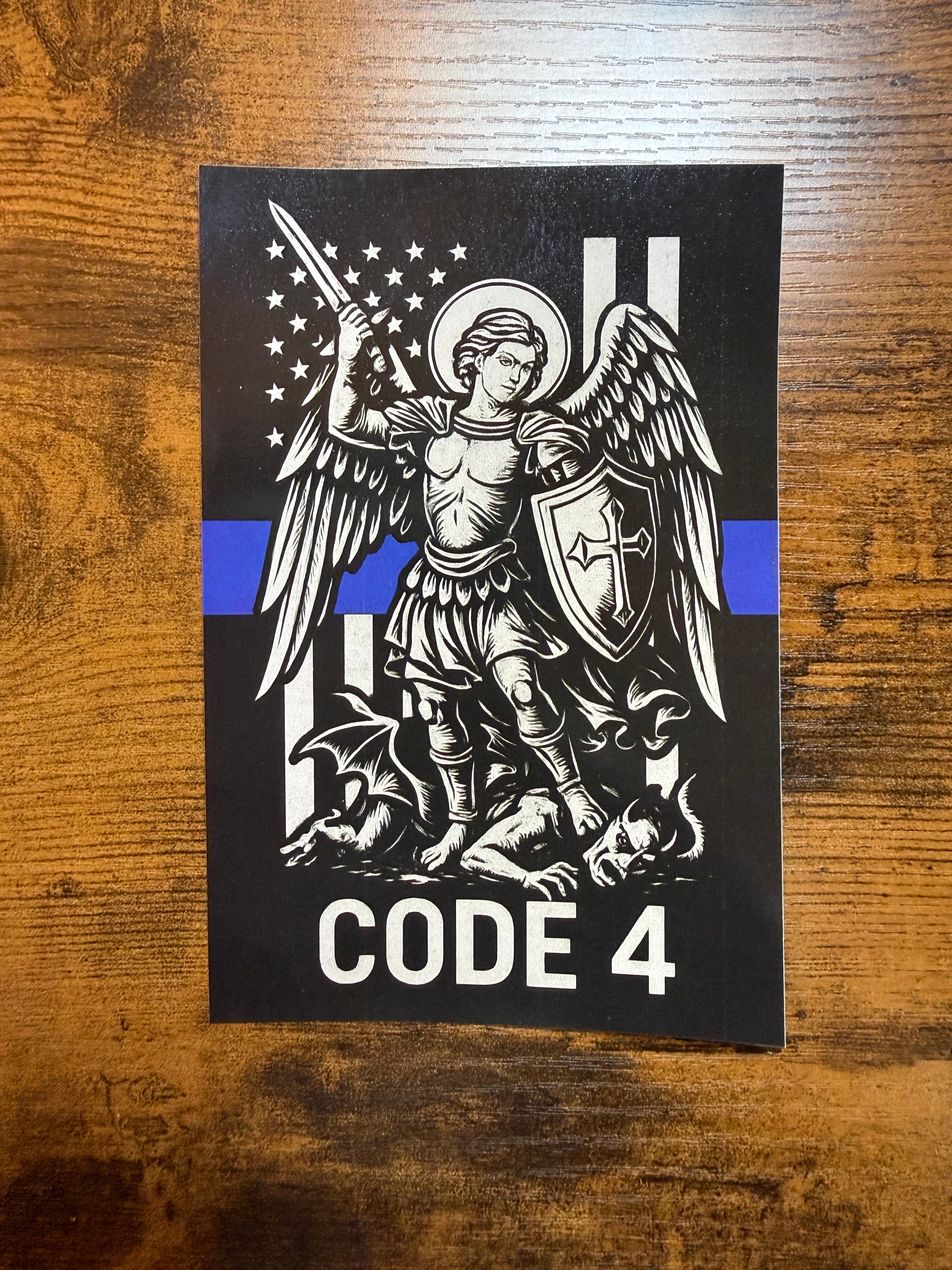 SGTO SARABIA St Michael Archangel Police Support Decal