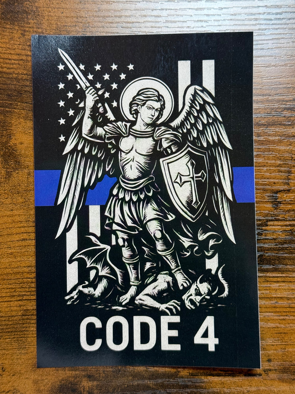 SGTO SARABIA St Michael Archangel Police Support Decal