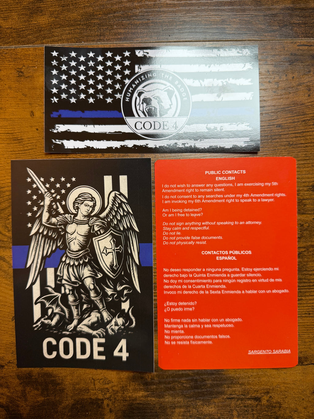 SGTO SARABIA St Michael Archangel Police Support Decal