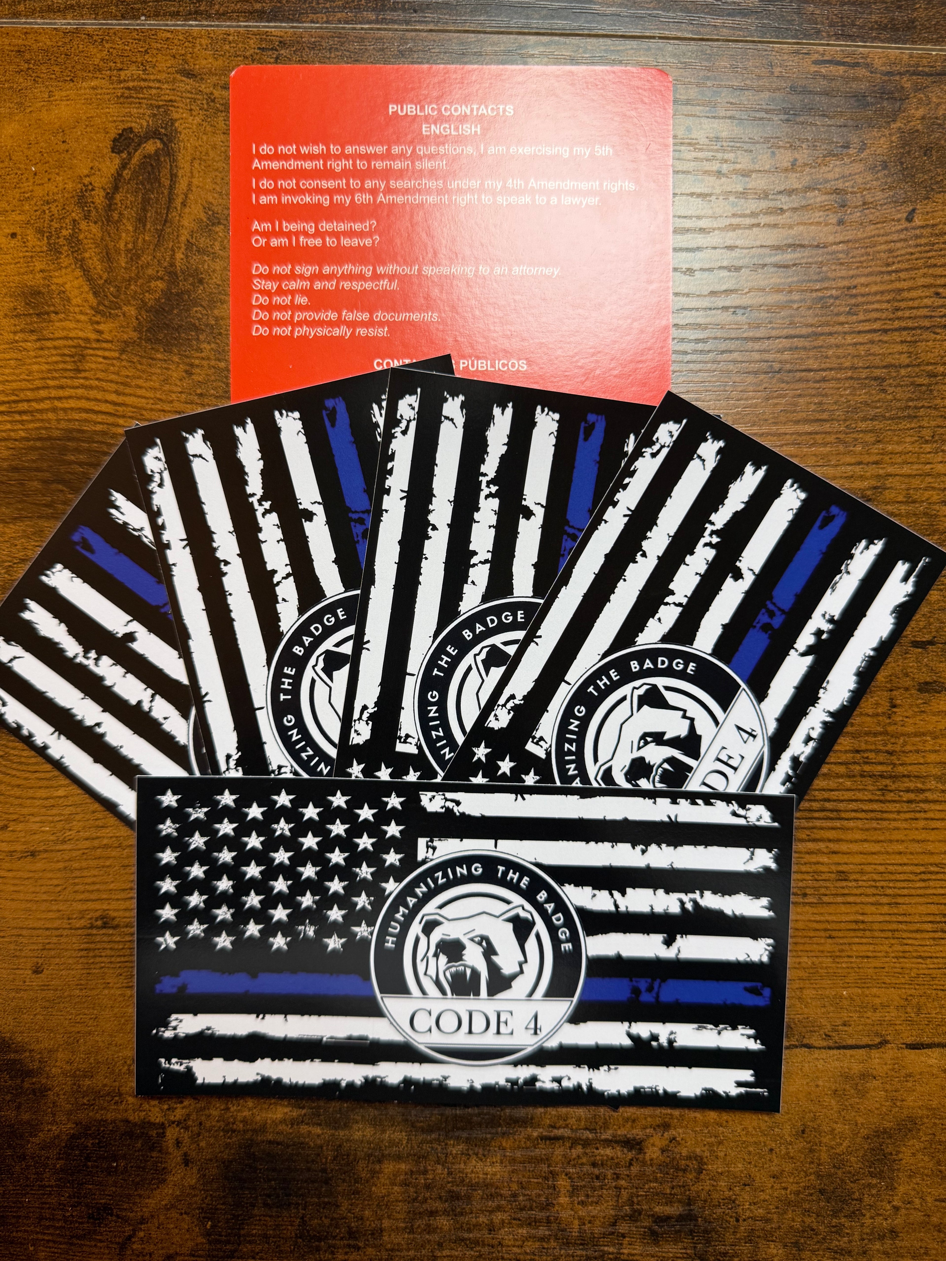 SGTO SARABIA Thin Blue Line Code 4 Decal Waterproof Sticker