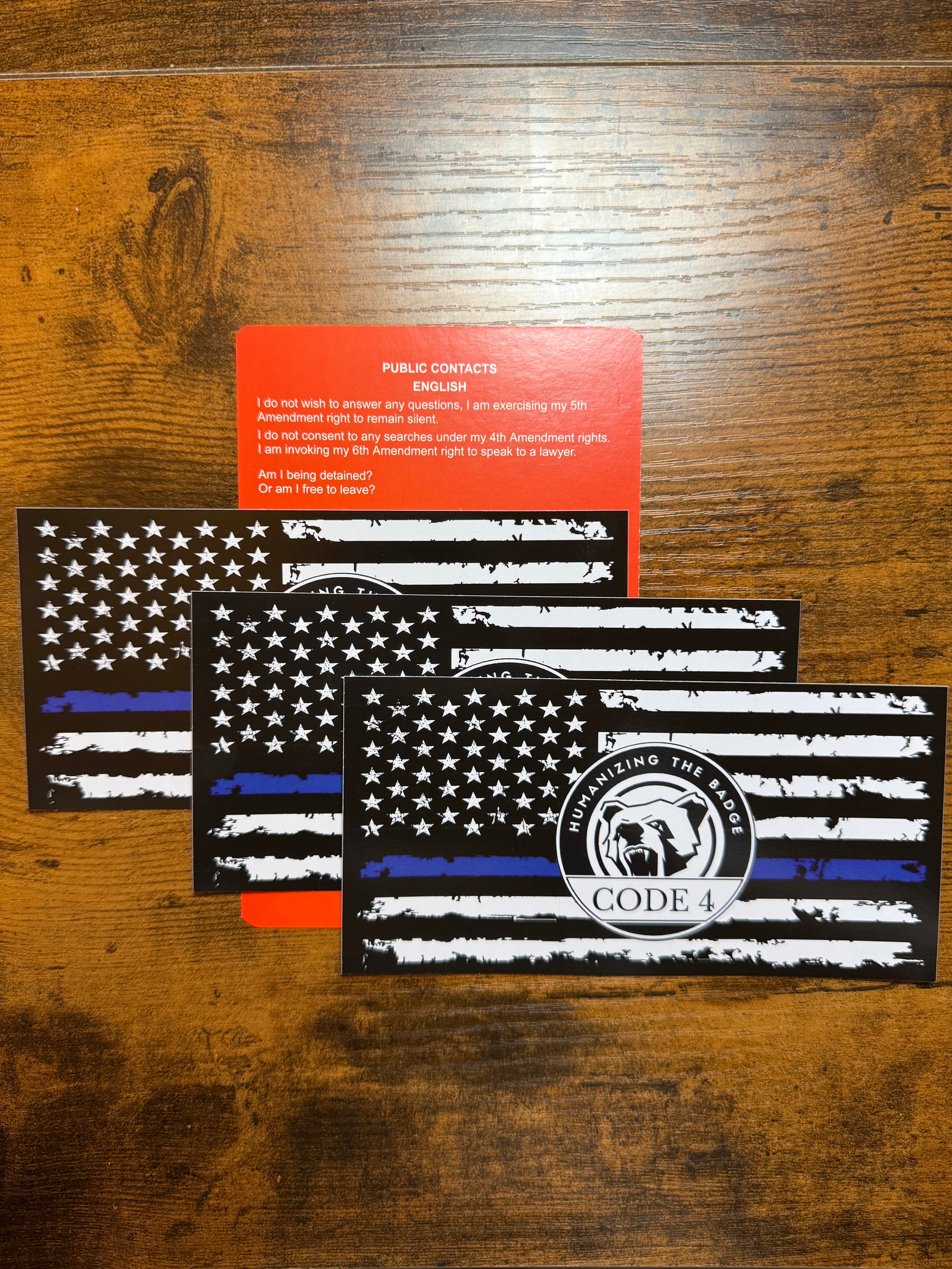 SGTO SARABIA Thin Blue Line Code 4 Decal Waterproof Sticker