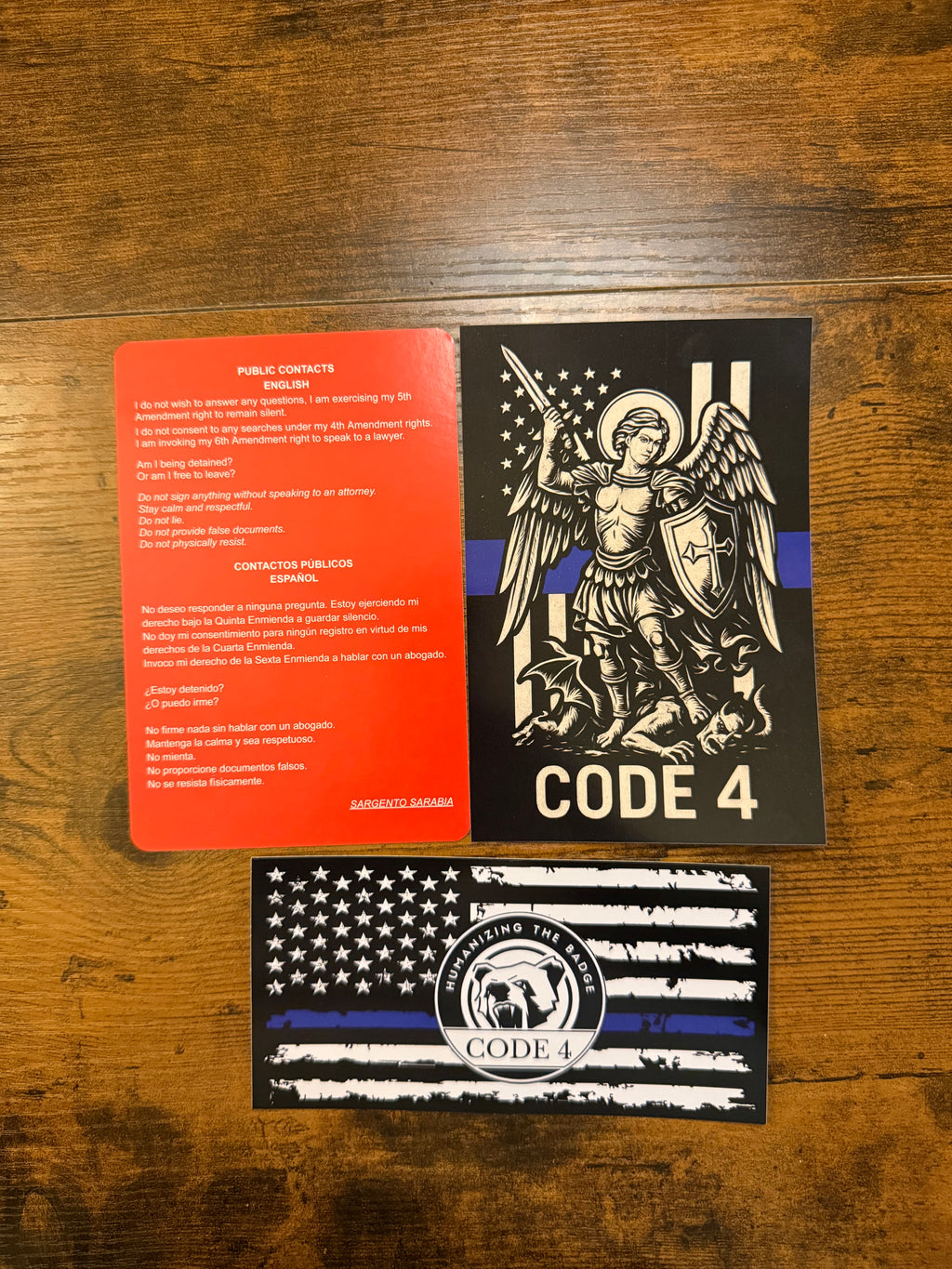 SGTO SARABIA St Michael Archangel Police Support Decal