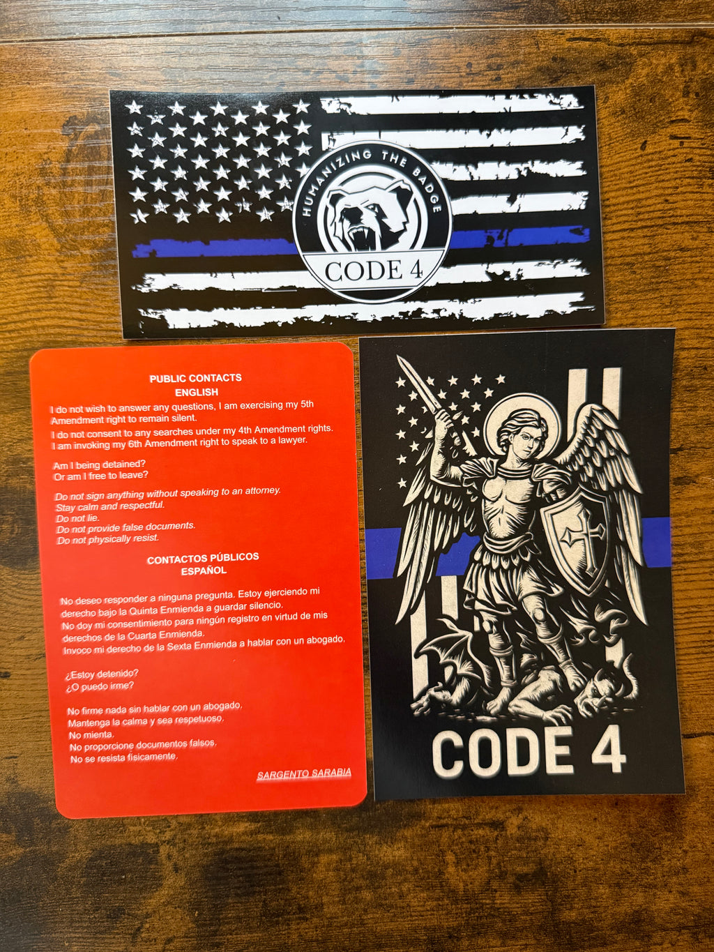 SGTO SARABIA St Michael Archangel Police Support Decal