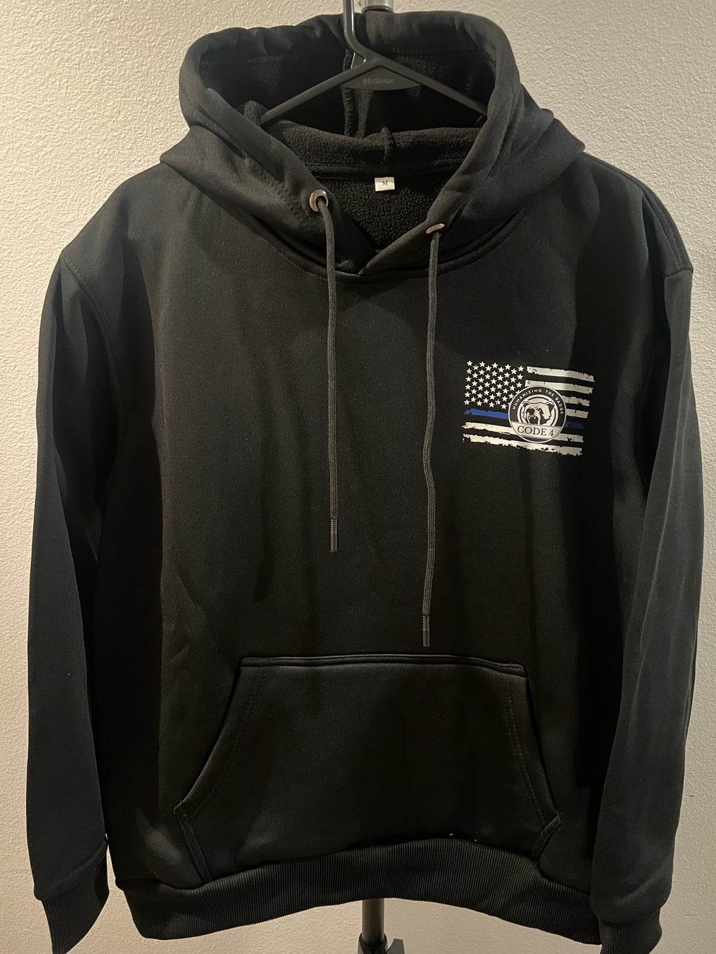 St. Michael, Thin Blue Line Code 4 Sweater Men's Sweatshirt Hoodie (Black)