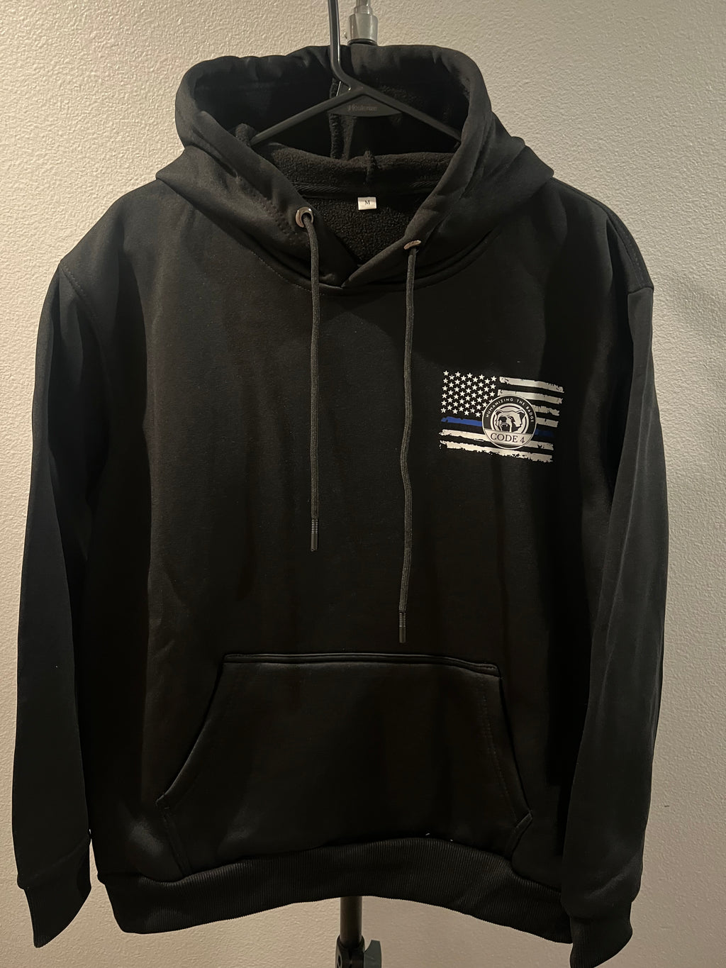 St. Michael, Thin Blue Line Code 4 Sweater Men's Sweatshirt Hoodie (Black)