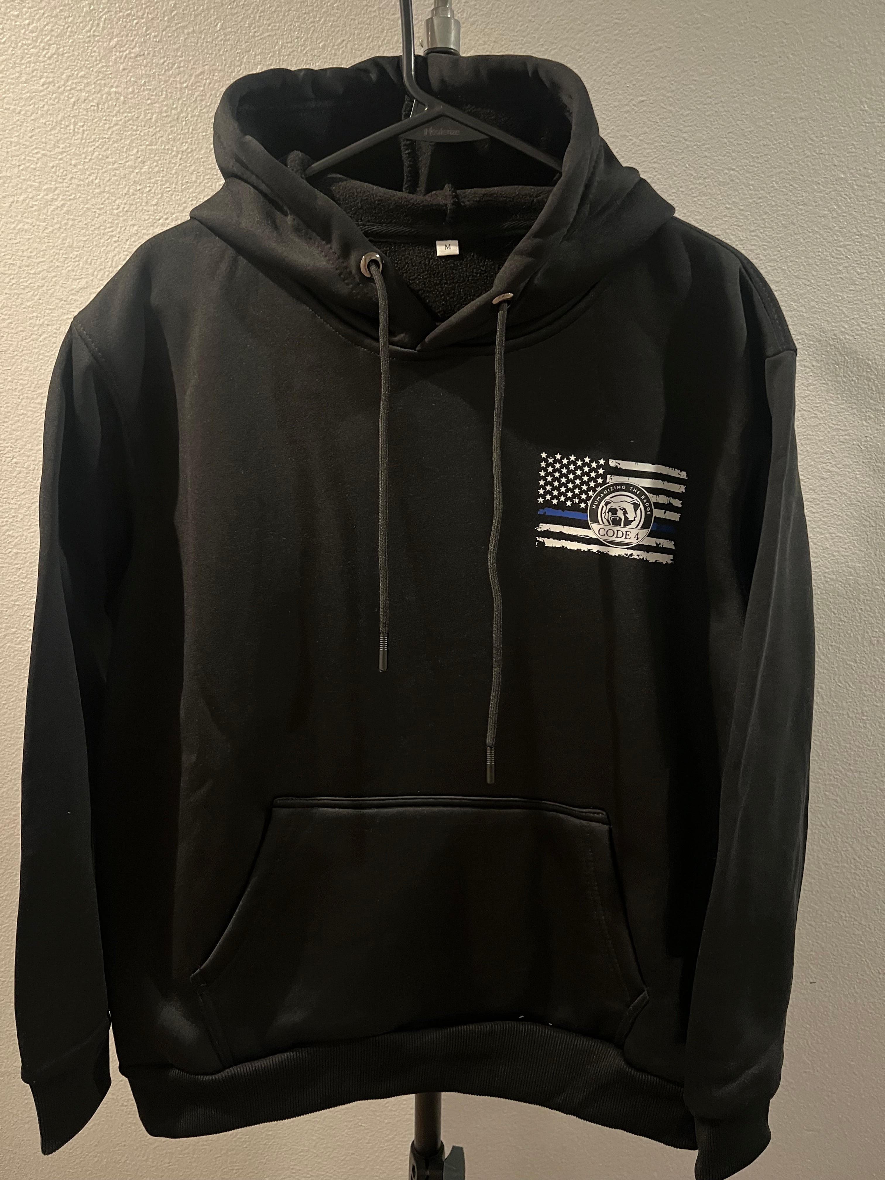 St. Michael, Thin Blue Line Code 4 Sweater Men's Sweatshirt Hoodie (Black)