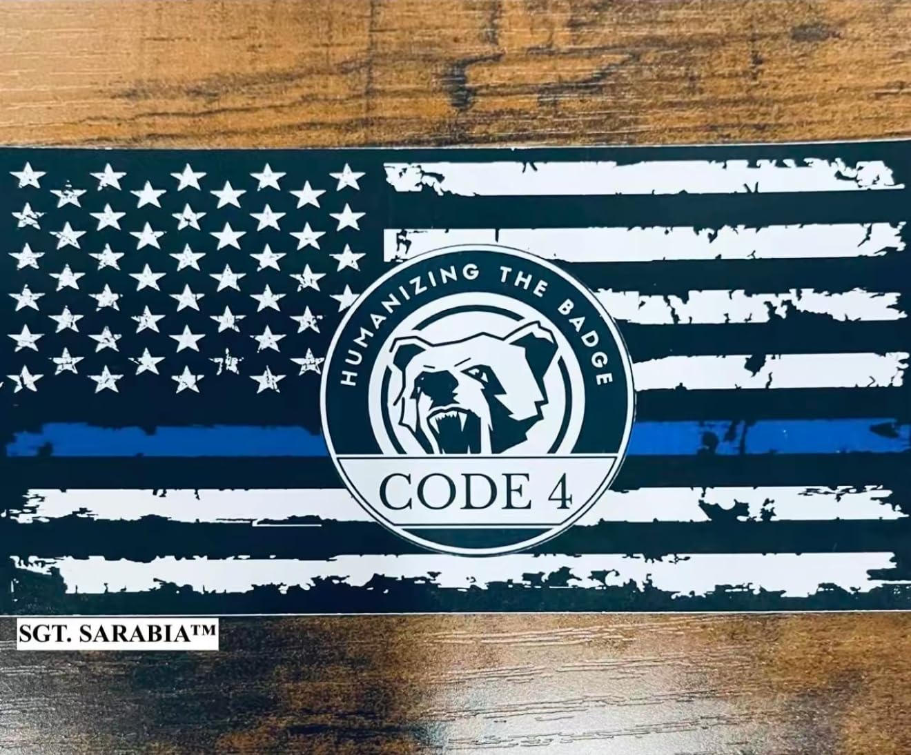 SGTO SARABIA Thin Blue Line Code 4 Decal Waterproof Sticker