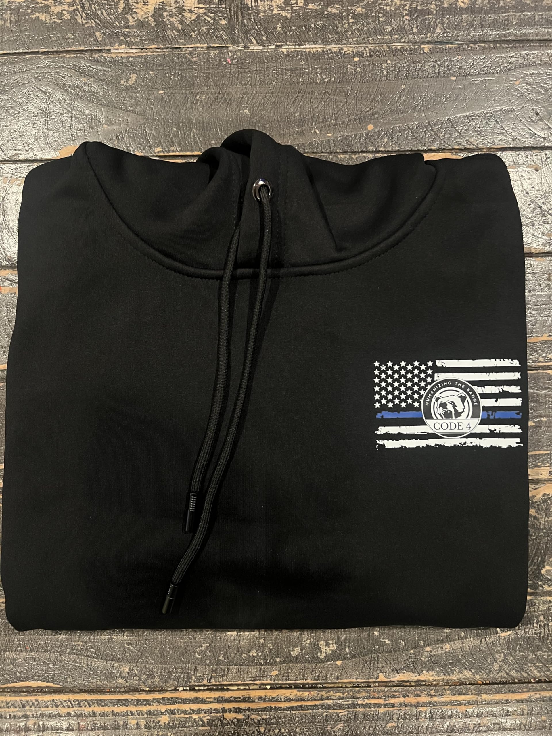 St. Michael, Thin Blue Line Code 4 Sweater Men's Sweatshirt Hoodie (Black)