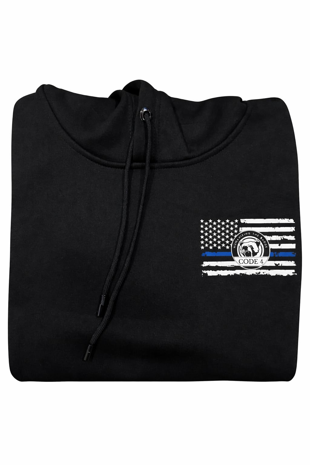 St. Michael, Thin Blue Line Code 4 Sweater Men's Sweatshirt Hoodie (Black)